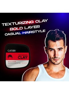 GATSBY Gatsby Texturizing Clay - Bold Layer | Hair Styling Clay For Strong Textured Finish Casual-Messy Hairstyle | Natural Shine Look | Super High Setting Power | Hair Wax For Men | 73gm  - Image 3