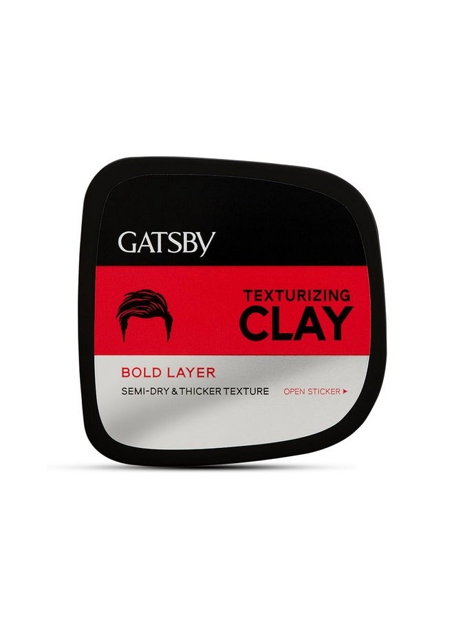 GATSBY Gatsby Texturizing Clay - Bold Layer | Hair Styling Clay For Strong Textured Finish Casual-Messy Hairstyle | Natural Shine Look | Super High Setting Power | Hair Wax For Men | 73gm  - Image 2