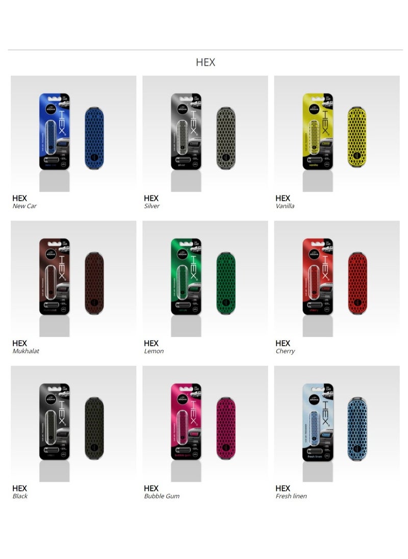 Aroma - Aroma France Hex Polymer New Car Car Air Vent, Air Freshener A polymer body filled with the fragrance in a Modern Design (Made In Poland) - Image 1