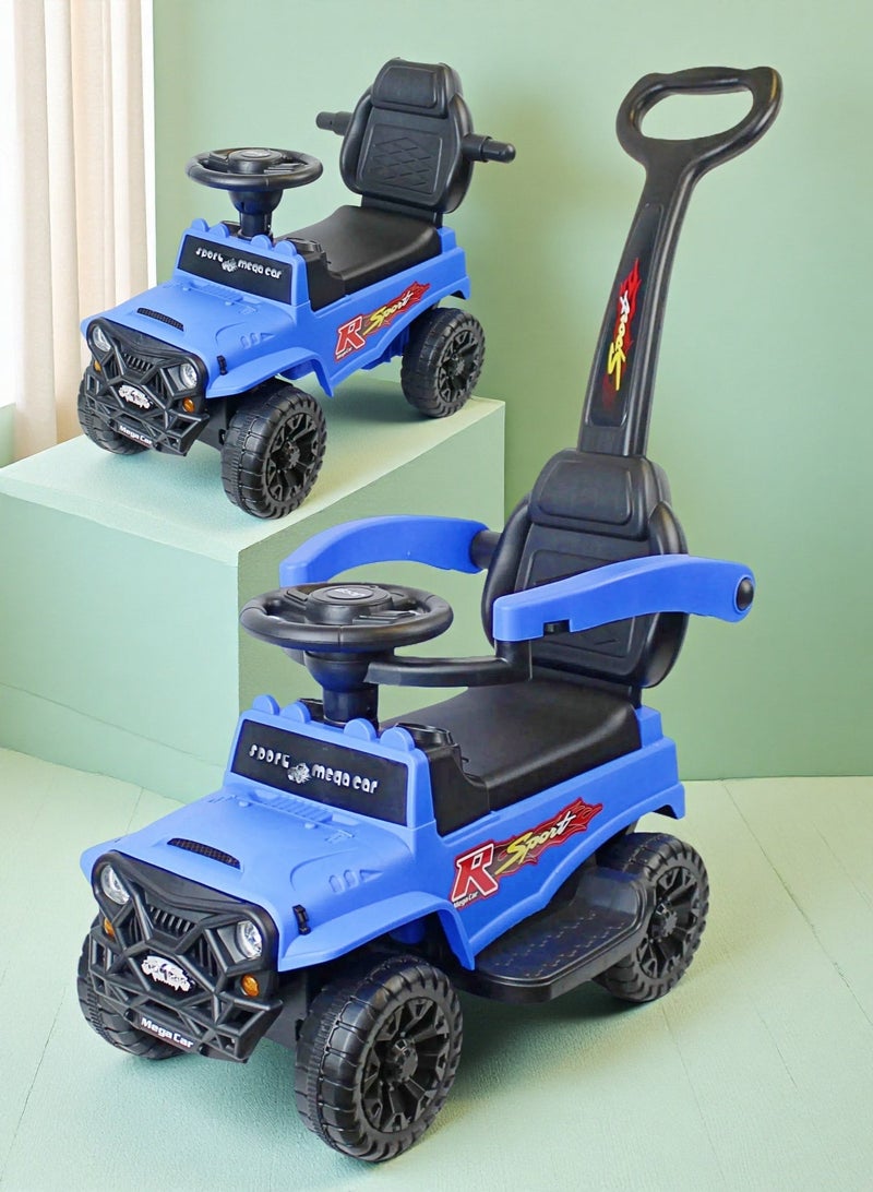 إيزي فيتشور سيارة إيزي فيوتشر 2 في 1 للأطفال من عمر 1 إلى 6 سنوات، مزودة بدفع السيارة وسيارة أطفال مزودة بموسيقى وزر بوق ومقبض دفع - Image 1