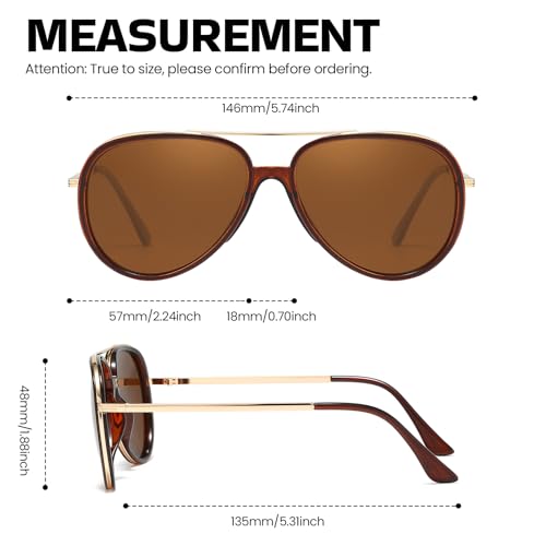 SODQW Tangle Free Aviator Sunglasses for Women Men Polarized Trendy Sun Glasses with UV400 Protection for Fishing Driving - Image 5