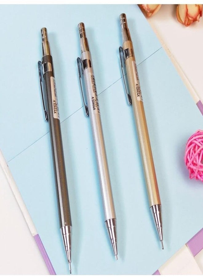 Definite Art Odeme Mechanical Pencil with Full Metal Body for Students Kids School College Office Bank Use (Pack of 3 Pencils & 3 Lead Box) (0.5mm lead) - Image 3