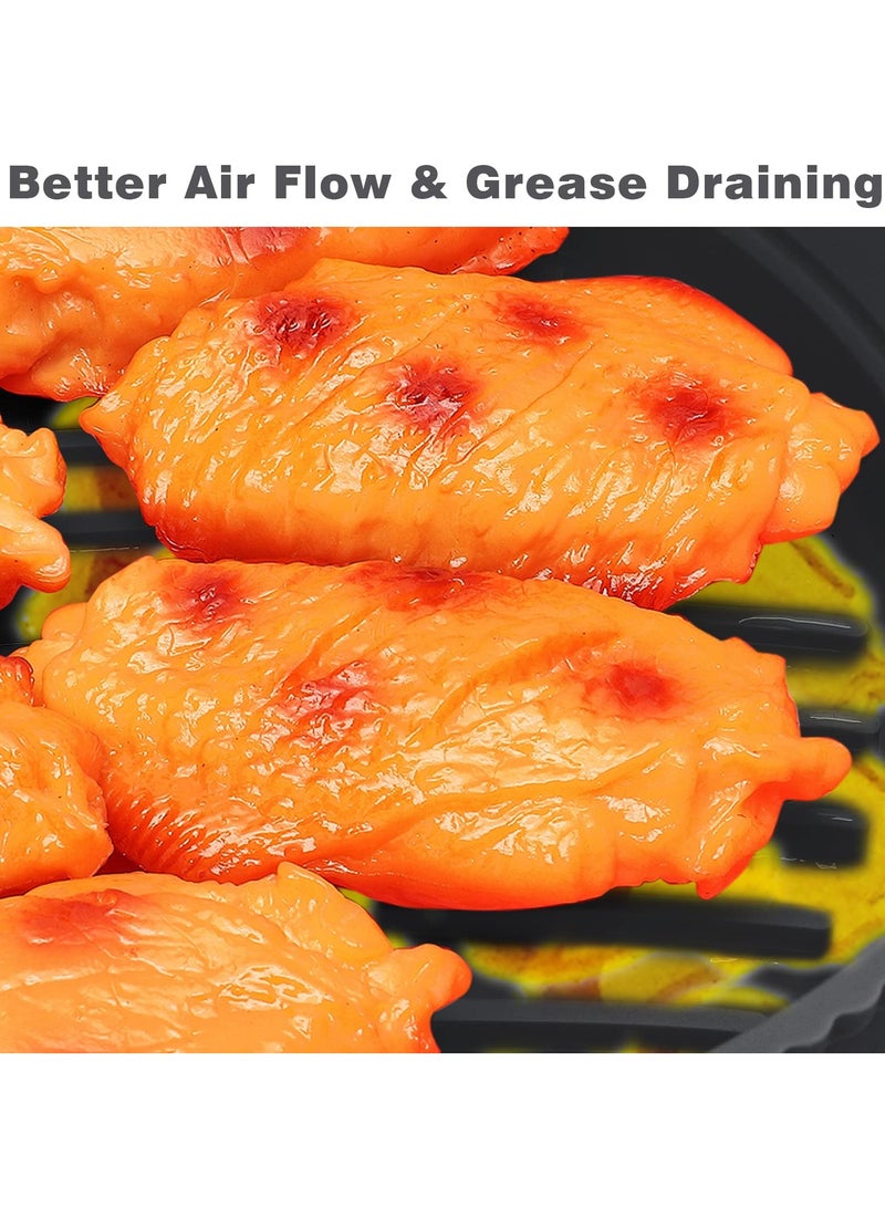 SYOSI Air Fryer Silicone Liner, 8.5Inch Air Fryer Silicone Liner Foldable Round Silicone Air Fryer Liner with Divider Non-Stick Reusable Air Fryer Liner for 5qt to 8qt Air Fryer (Black) - Image 4