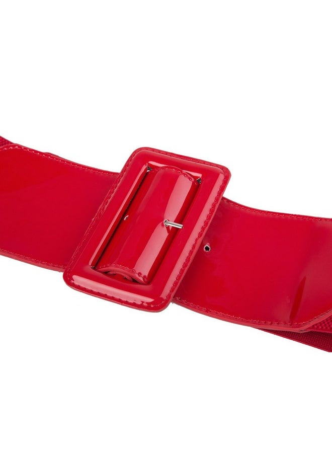 Womens Covered Buckle Stretchy Waist Patent Leather Skinny Belt Red L - pzsku/ZF32C52C5E30511DAABC0Z/45/_/1735566607/b0ffa65d-bae5-4898-b004-909178bc8ec7