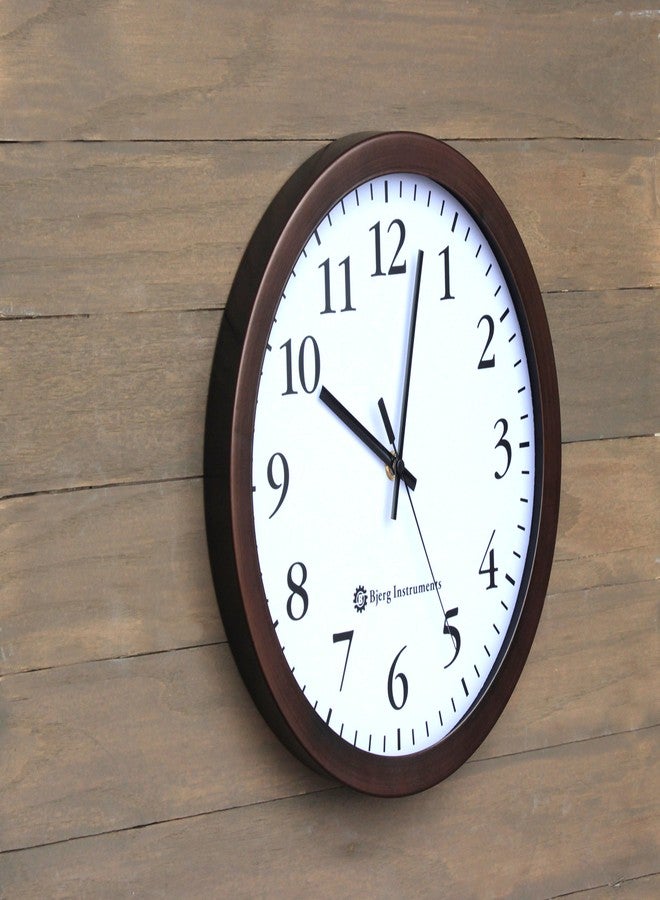 Bjerg Instruments Modern 12" Steel Enclosure Silent Wall Clock with Non Ticking Movement (Bronze) - Image 5