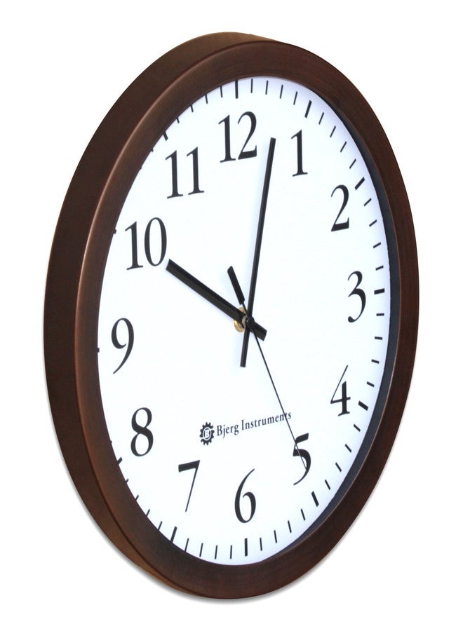 Bjerg Instruments Modern 12" Steel Enclosure Silent Wall Clock with Non Ticking Movement (Bronze) - Image 2