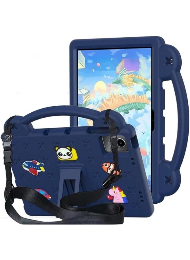 General Kids Case Compatible with Lenovo Tab M11 11 inch 2024, Heavy Duty EVA Foam Shockproof Cover Kids Proof Tablet Case with Stand & Shoulder Strap 