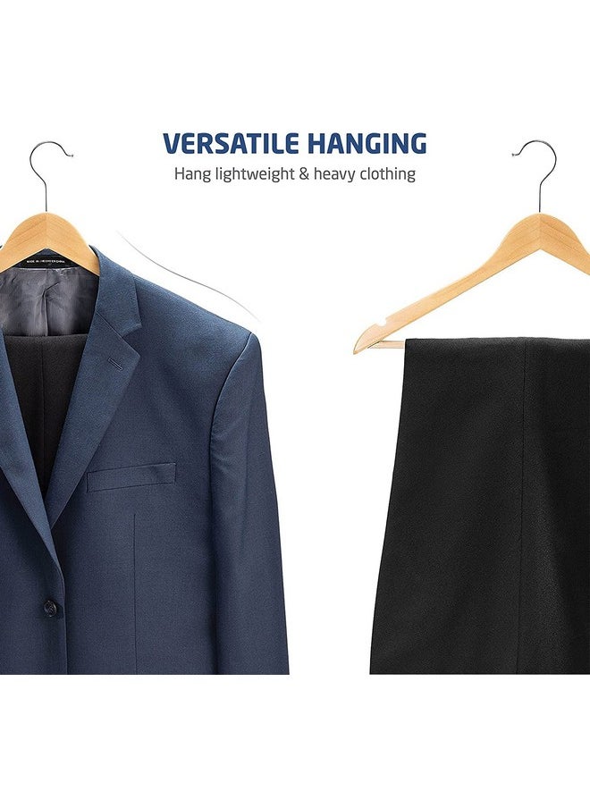 WHISKET Premium Wooden Hangers - Durable & Slim Coat Hanger - Suit Hangers With 360-Degree Rotatable Hook - Wood Hangers With Shoulder Grooves (Beige) [Pack Of 50]  - Image 3