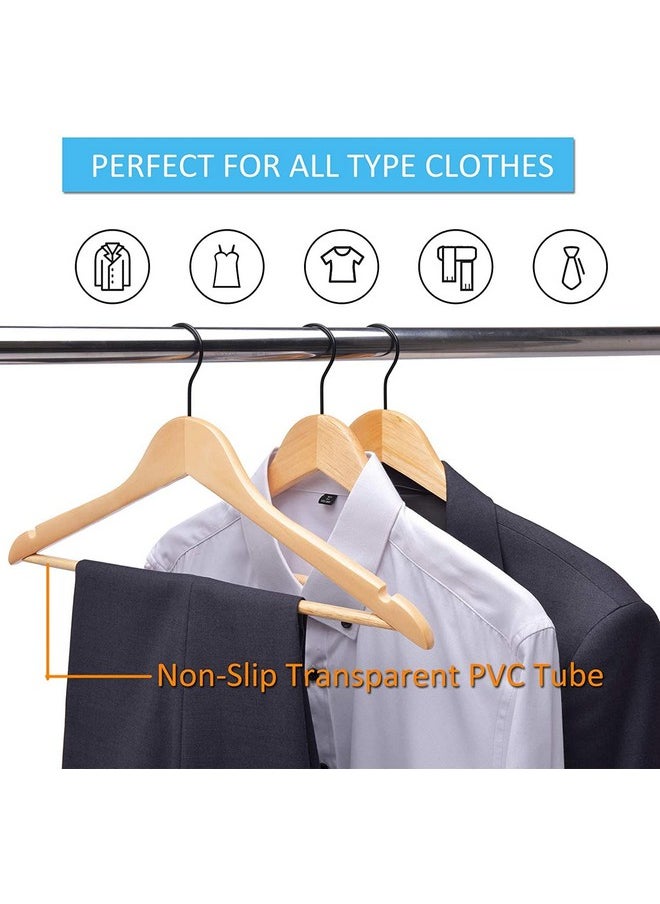 WHISKET Premium Wooden Hangers - Durable & Slim Coat Hanger - Suit Hangers With 360-Degree Rotatable Hook - Wood Hangers With Shoulder Grooves (Beige) [Pack Of 50]  - Image 5
