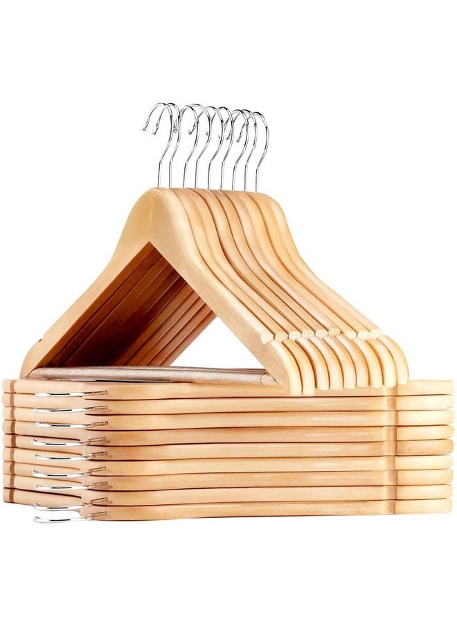 WHISKET Premium Wooden Hangers - Durable & Slim Coat Hanger - Suit Hangers With 360-Degree Rotatable Hook - Wood Hangers With Shoulder Grooves (Beige) [Pack Of 50]  - Image 4