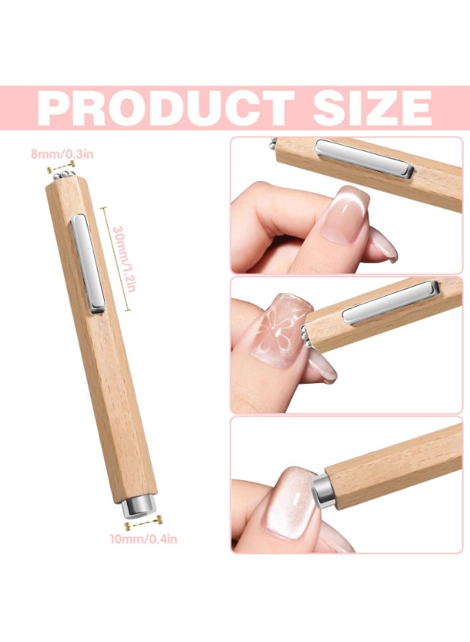 CANIPHA 3 in 1 Wooden Handle Nail Magnet Cat Eye Magnet Versatile Magnet Tool for Nails Magnet for Cat Eye Gel Polish Nail Magnets Suitable for Nail Art Magnet for Nail Polish Suitable for Nail Art - Image 4