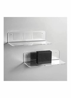 Acrylic Shelves Wall Bookshelf for Kids Toy, Clear Invisible Small Picture Ledge Window Shelf,Floating Book Shelves for Kids Room Nursery Wall Rack, Easily Expand Wall Space, 2 Pcs