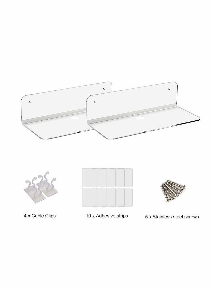 Generic - Acrylic Shelves Wall Bookshelf for Kids Toy, Clear Invisible Small Picture Ledge Window Shelf,Floating Book Shelves for Kids Room Nursery Wall Rack, Easily Expand Wall Space, 2 Pcs - Image 1