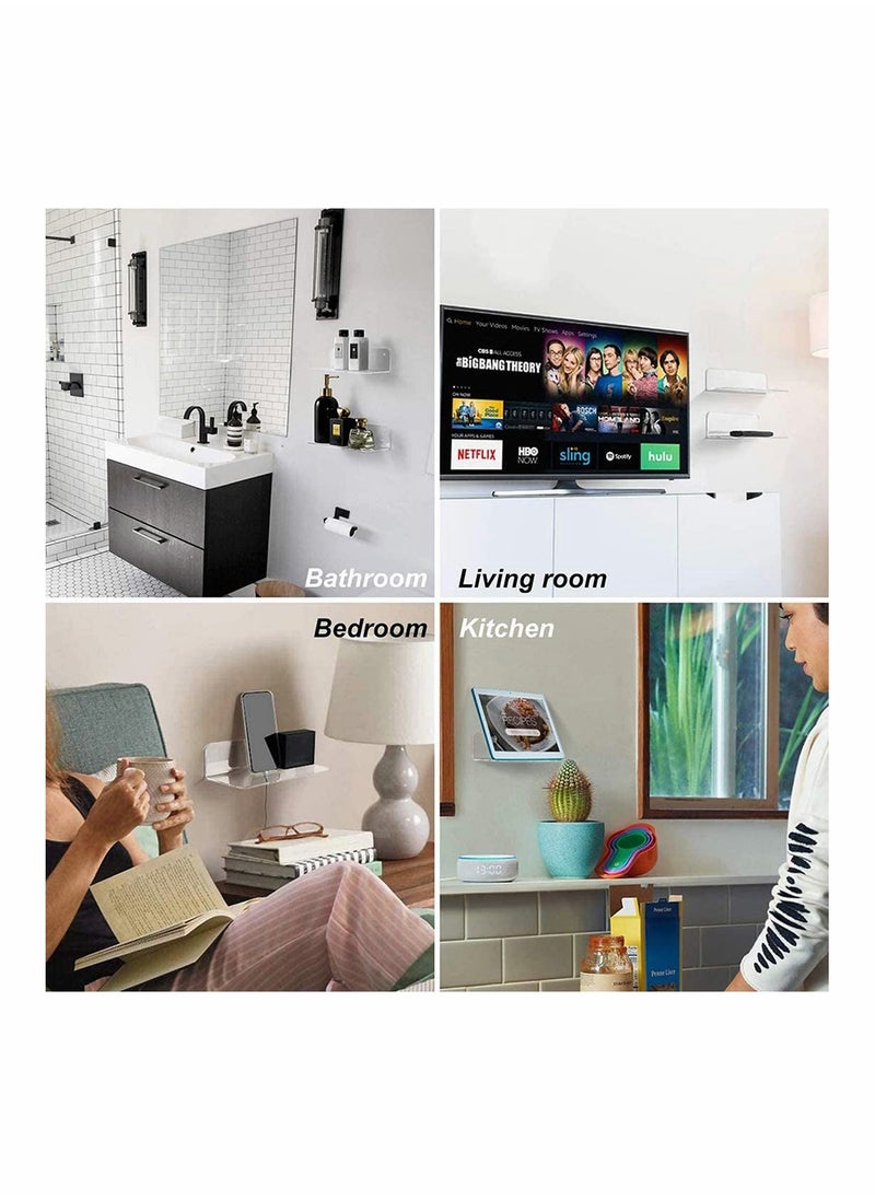 Generic - Acrylic Shelves Wall Bookshelf for Kids Toy, Clear Invisible Small Picture Ledge Window Shelf,Floating Book Shelves for Kids Room Nursery Wall Rack, Easily Expand Wall Space, 2 Pcs - Image 1
