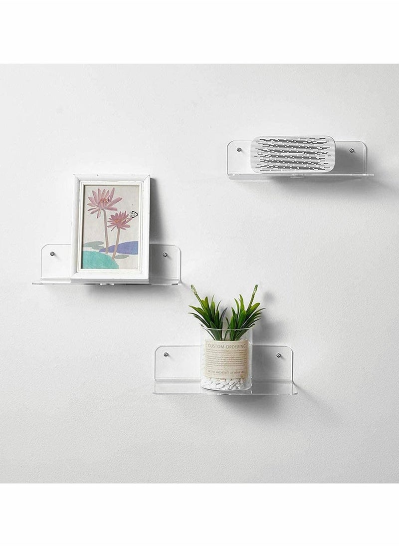 Generic - Acrylic Shelves Wall Bookshelf for Kids Toy, Clear Invisible Small Picture Ledge Window Shelf,Floating Book Shelves for Kids Room Nursery Wall Rack, Easily Expand Wall Space, 2 Pcs - Image 1