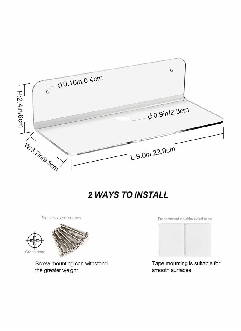 Generic - Acrylic Shelves Wall Bookshelf for Kids Toy, Clear Invisible Small Picture Ledge Window Shelf,Floating Book Shelves for Kids Room Nursery Wall Rack, Easily Expand Wall Space, 2 Pcs - Image 1