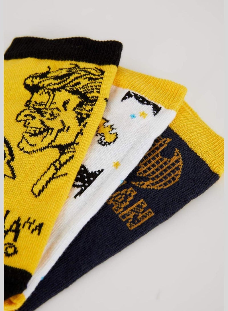 DeFacto Boy Batman Licensed Cotton 3 Pack Short Socks  - Image 5