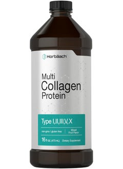 Horbaach Horbaach Multi Collagen Protein 16 fl oz | Fruit Flavor | Liquid Collagen Peptides | Type I, II, III, V, X | Non-GMO, Gluten Free Supplement  - Image 1