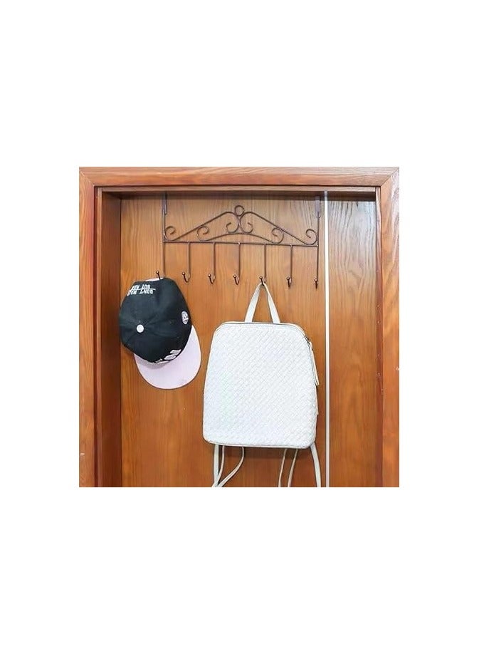 LENDIS Coat Rack, Over Door 7 Hook Rack - Decorative Organizer Hooks for Clothes, Coats, Hats, Belts, Towels - Door Hanger for Home or Office (Black) - Image 4