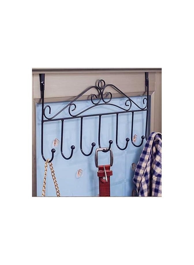 LENDIS Coat Rack, Over Door 7 Hook Rack - Decorative Organizer Hooks for Clothes, Coats, Hats, Belts, Towels - Door Hanger for Home or Office (Black) - Image 3