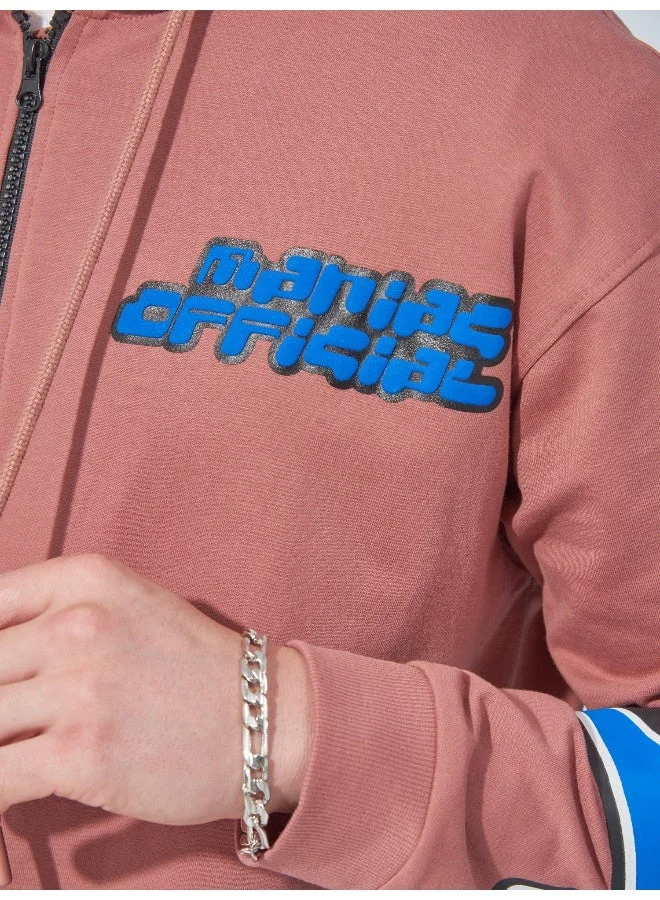 Maniac  Maniac Mens Printed Hooded Neck Full Zip Full Sleeve White Onion Cotton Sweatshirt for Men | Best Price UAE