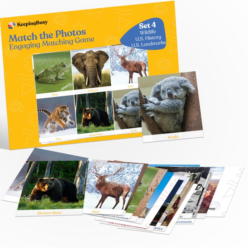 Keeping Busy Match The Photo Game with Fun Facts Set 4 Matching Games for Adults Dementia Activities for Seniors Activities for Dementia Patients Alzheimers Activities for Elderly with Dementia - Image 3
