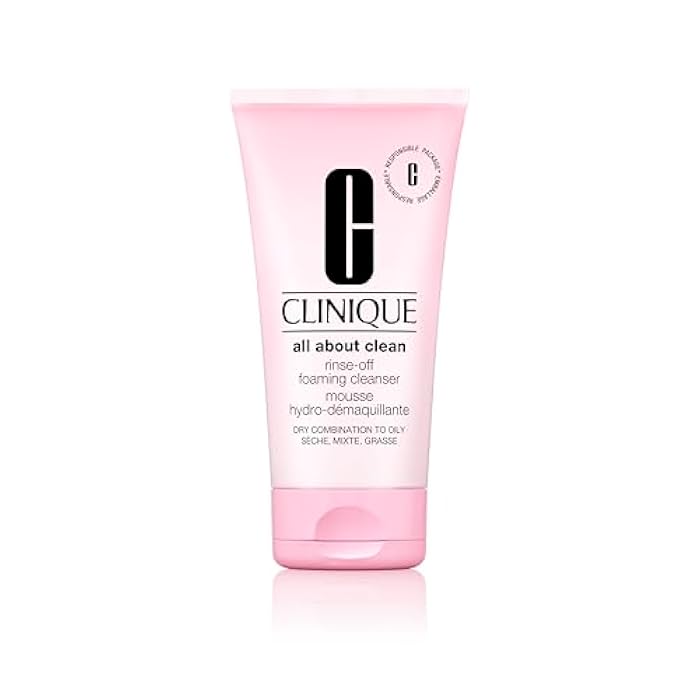Clinique All About Clean Rinse-Off Foaming Face Wash | Face Cleanser With Hyaluronic Acid + Glycerin For Oily Skin Types | Dissolves Makeup + Sunscreen - Image 1