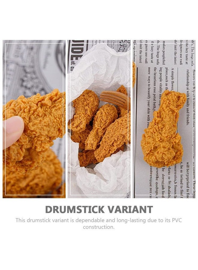 Hemoton Home Decor Home Decor Realistic Food Fried Chicken 6pcs Fake Fried Chicken Legs Simulation Drumstick Decorations for Kitchen Home Decoraciones para Salas De Casa Wallet Keychain - Image 5