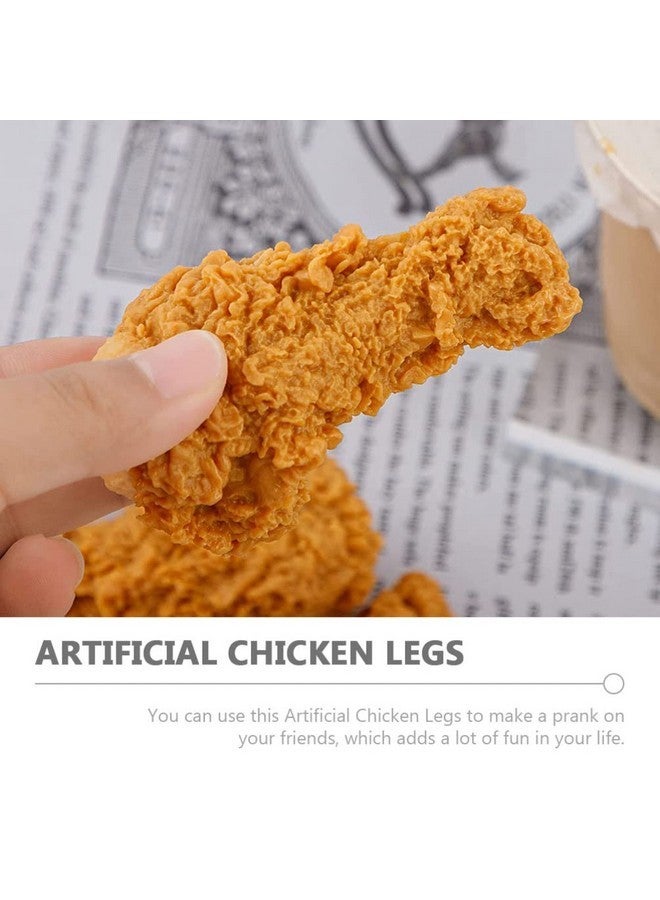 Hemoton Home Decor Home Decor Realistic Food Fried Chicken 6pcs Fake Fried Chicken Legs Simulation Drumstick Decorations for Kitchen Home Decoraciones para Salas De Casa Wallet Keychain - Image 3