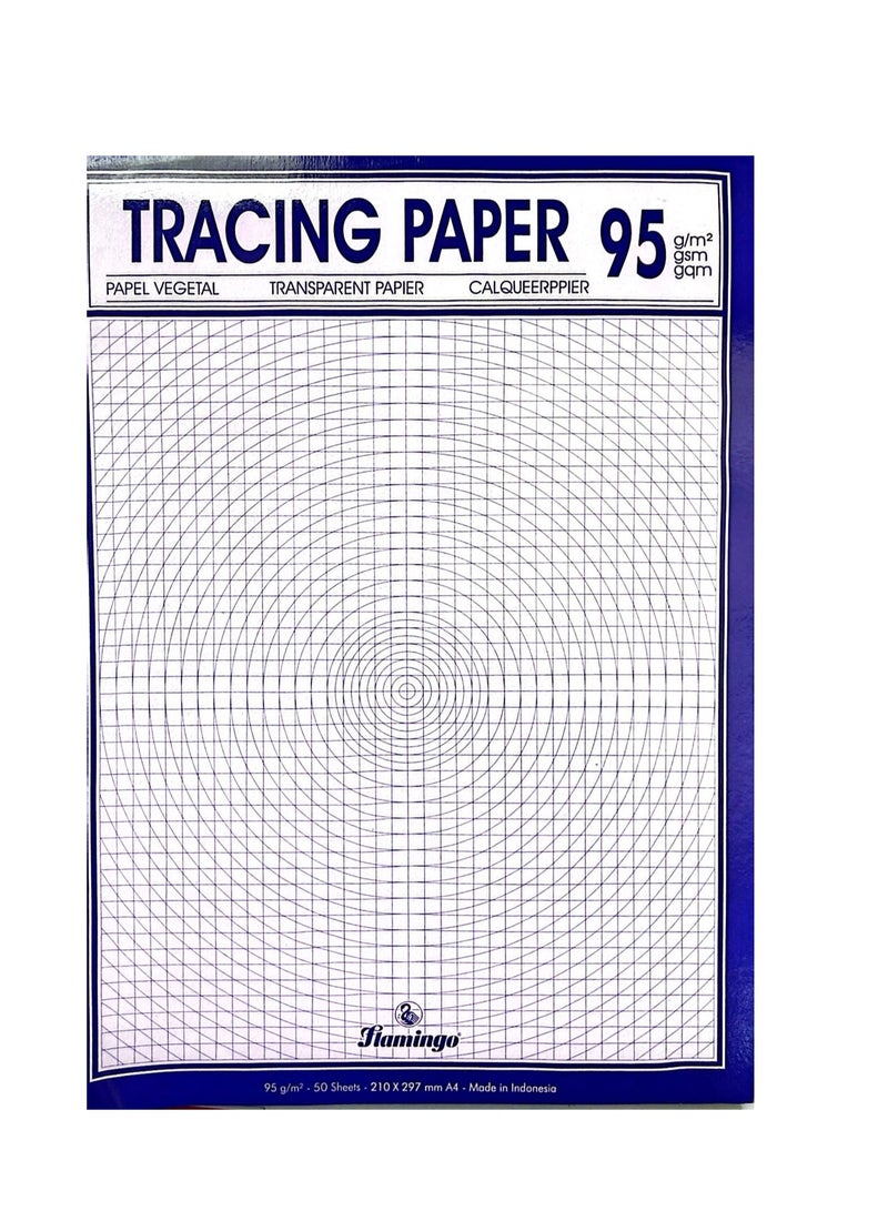 Flamingo Tracing Pad A4 95 Gsm 50 Shts A4 Signature Tracing Paper Pad White - Image 1