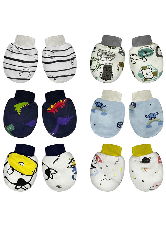 MARGOUN 6 Packs Newborn Baby Mittens Anti Scratch Baby Mittens No Scratch Mittens Baby Gloves for 0-6 Months Boys Girls Multicolour - Image 2