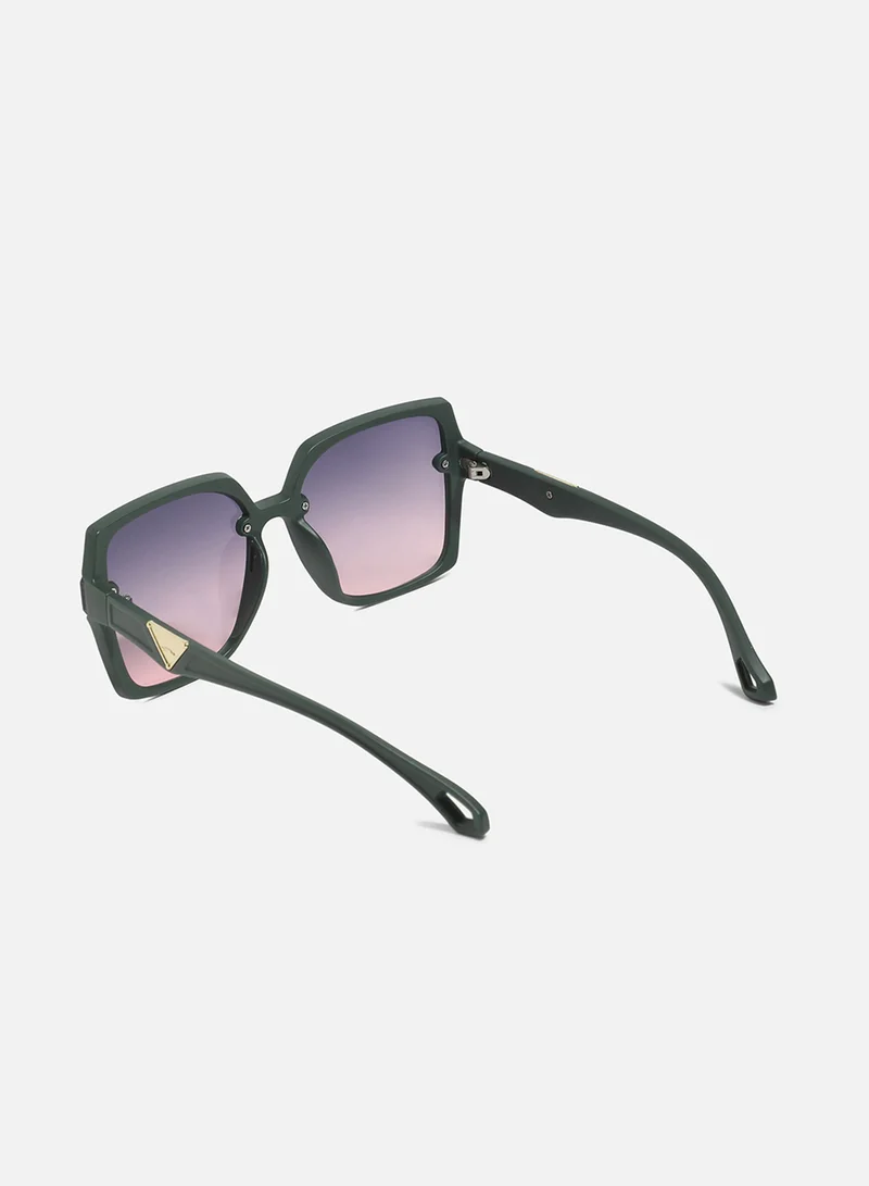 صوص هاوت Gradient Oversized Sunglasses - Forest Green