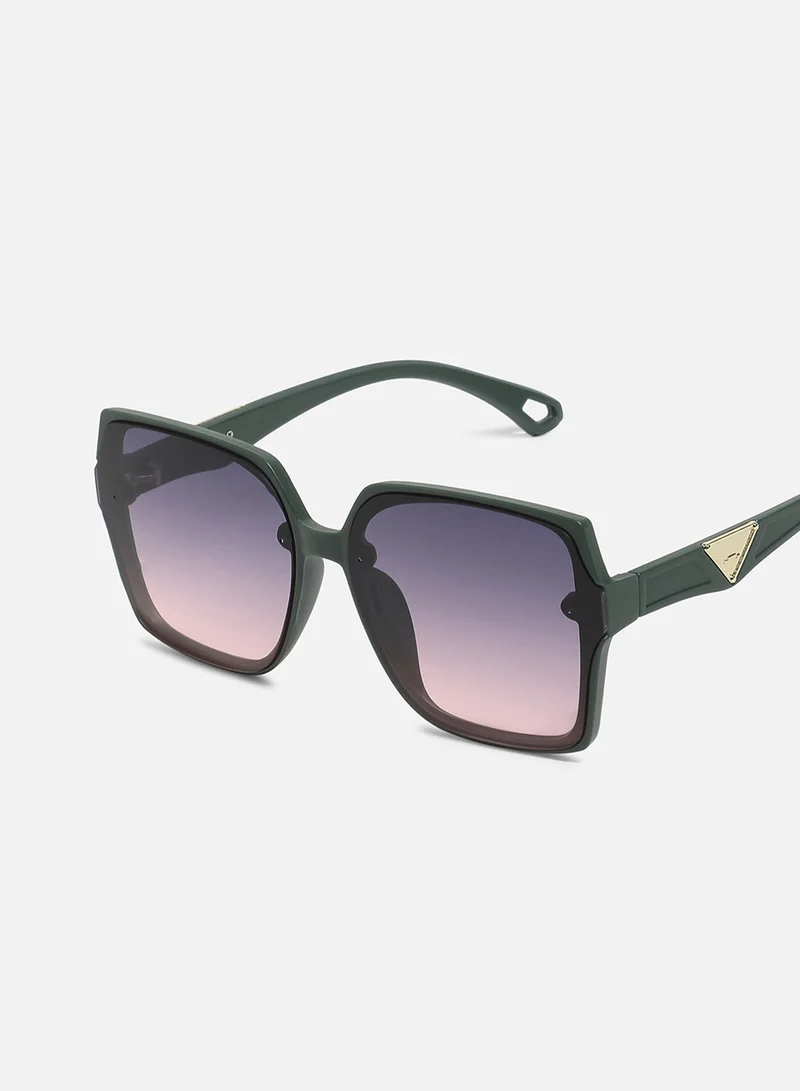 صوص هاوت Gradient Oversized Sunglasses - Forest Green