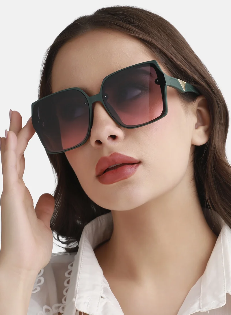 صوص هاوت Gradient Oversized Sunglasses - Forest Green