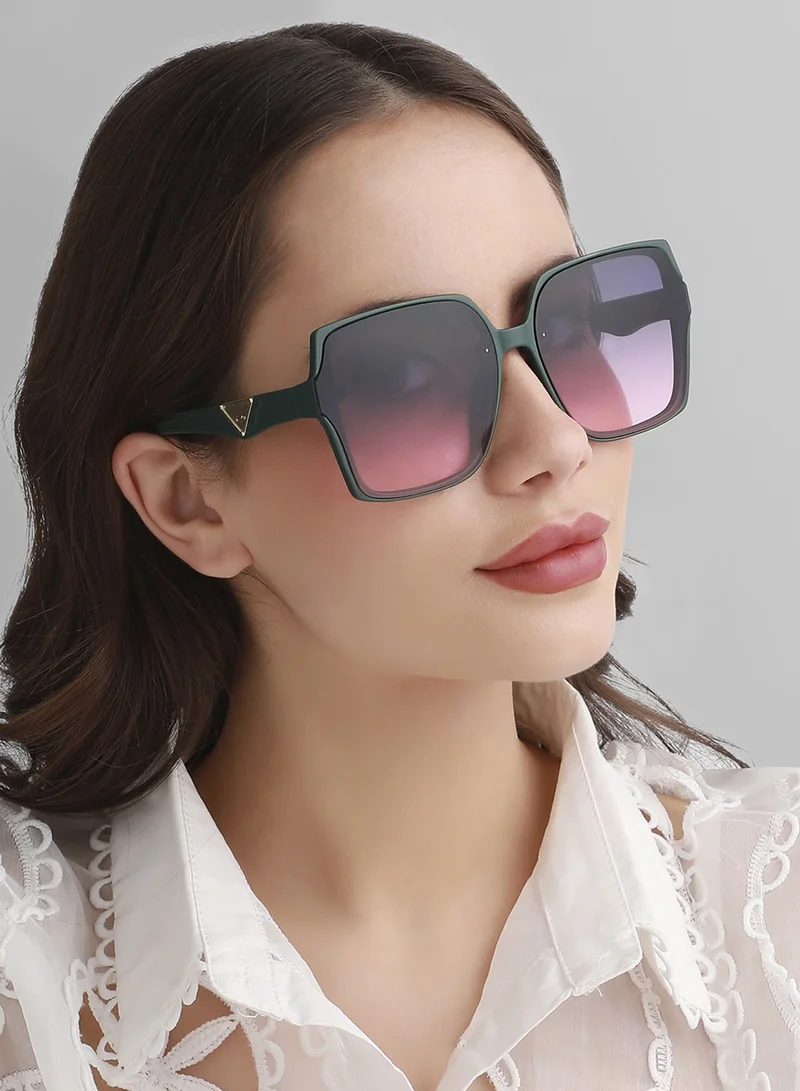 صوص هاوت Gradient Oversized Sunglasses - Forest Green