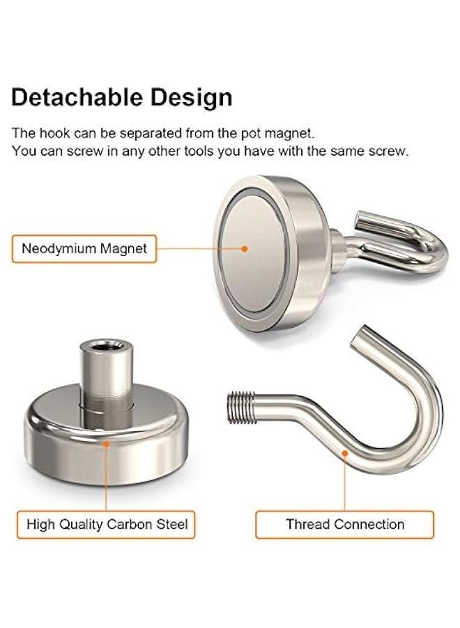 Magnetic Hooks Heavy Duty, 35 lbs Magnets with Hooks for Hanging, Magnet Hooks for Cruise, Grill, Fridge, Kitchen Pack of 12  - Image 4