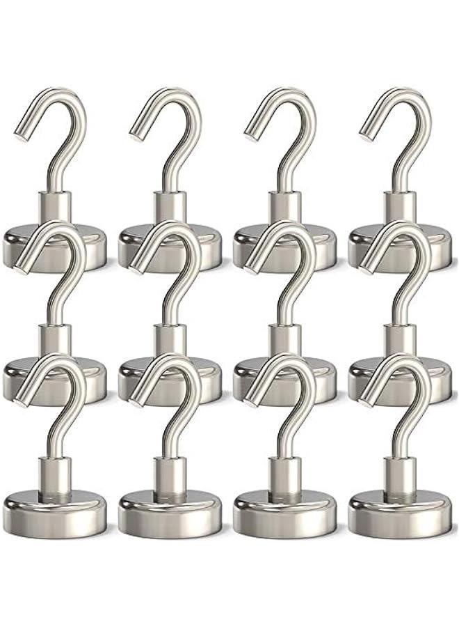 Magnetic Hooks Heavy Duty, 35 lbs Magnets with Hooks for Hanging, Magnet Hooks for Cruise, Grill, Fridge, Kitchen Pack of 12  - Image 1