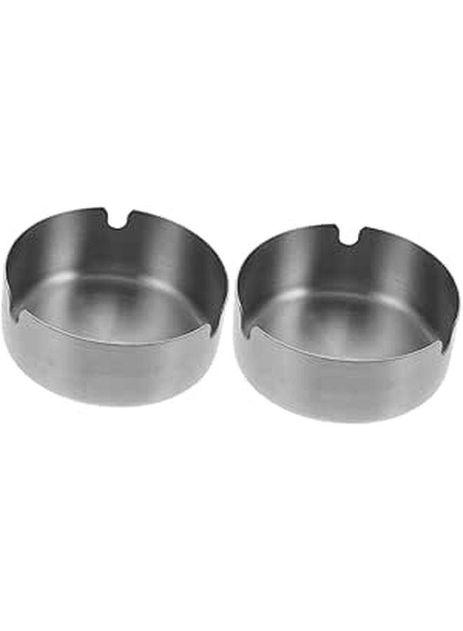 Stainless Steel Round Ashtray For Indoor Outdoor Home Office And Patio Use - Image 1