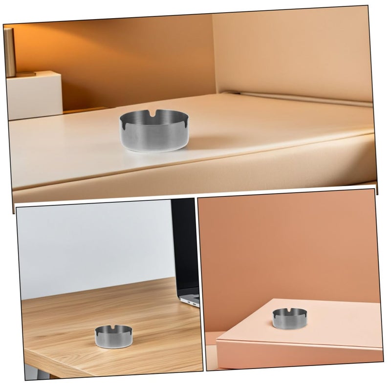 Stainless Steel Round Ashtray For Indoor Outdoor Home Office And Patio Use - Image 4