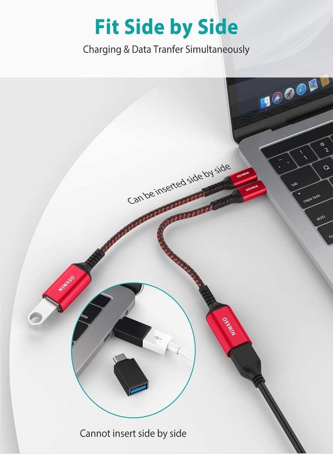 NIMASO USB C to USB 3.1 Adapter 2 Pack, OTG Cable Type C Male to USB Female OTG Adapter Compatible with iPhone 15/15 Pro/15 Plus/15 Pro Max, MacBook Pro, iPad, Samsung Galaxy, Huawei,Google Pixel-Red - Image 4