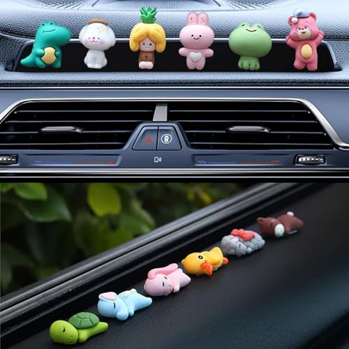 Zytiqt 12Pcs Car Decoration Items Interior, Miniature Car Dashboard Accessories Toys, Cute Mini Cartoon Auto Toy for Dashboard Decor, DIY Crafts and Gift Giving - Image 1