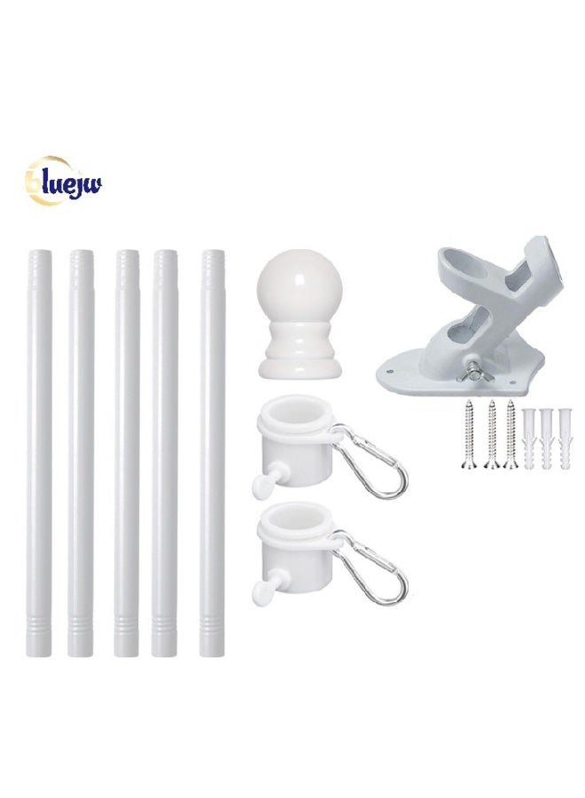 ماركة غير محددة عمود علم مناسب للعلم بحجم 2x3، 3x5، 4x6 قدم، عمود علم ثقيل للحديقة أو عمود علم مثبت على الحائط للاستخدام الخارجي لمنافسات الشوارع  - Image 1