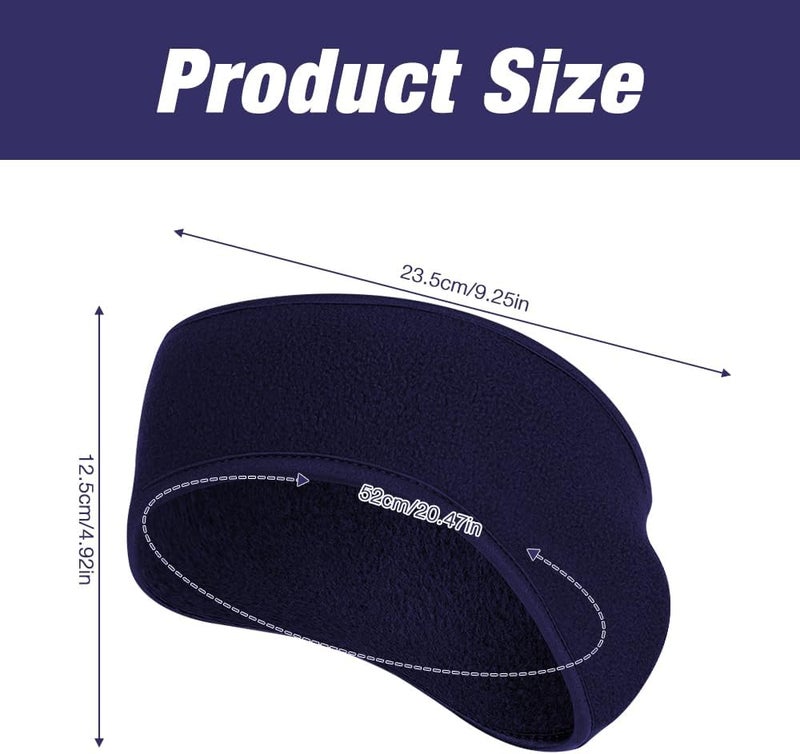 Komake Ear Warmers Headband, Fleece Earmuffs Running Headband Winter Ear Covers Moisture Wicking Ski Sport Headband for Men & Women (19.2 inches, One Size, Cycling) - Image 2