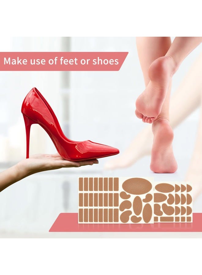luakesa Moleskin Strips with Adhesive Blister Prevention Pads Mole Skin Tape Stickers for Feet Heel Shoes Padding,12 Sheets of 11 Shapes - Image 5