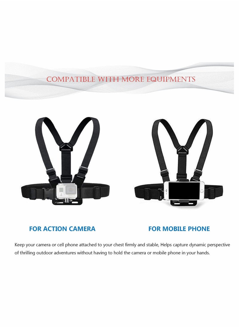 Y&D Camera Chest Mount Strap Harness for DJI Osmo KASTWAVE Adjustable Cell Phone with Sports Installation Bracket kit Mobile Backpack Clip Holder  - Image 4