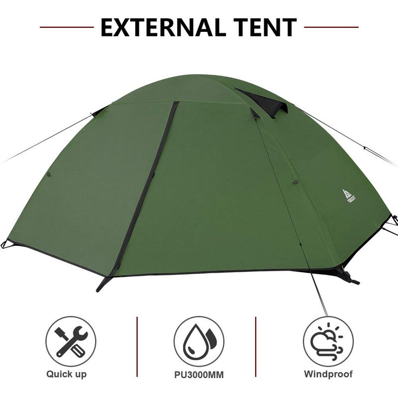 Forceatt 2 Person Camping Tent, Professional Waterproof & Windproof & Pest Proof. Lightweight Backpacking Tent Suitable For Glamping,Hiking, Outdoor, Mountaineering and Travel - Image 2