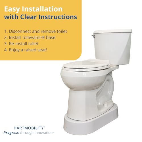Toilevator Toilet Riser - 3.5" High Toilet Riser Base for Handicap and Elderly, Extra Tall Toilet Seat Elevator, 500 lb Capacity, Easy Install Toilet Seat Riser, Compatible with Standard Toilets - Image 2