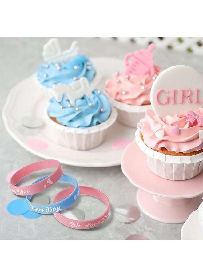 Jamal 20 Pieces Gender Reveal Bracelets, Team Boy Silicone Wristbands And Team Girl Rubber Bracelets For Gender Reveal Ideas Party Supplies Decorations - Image 3