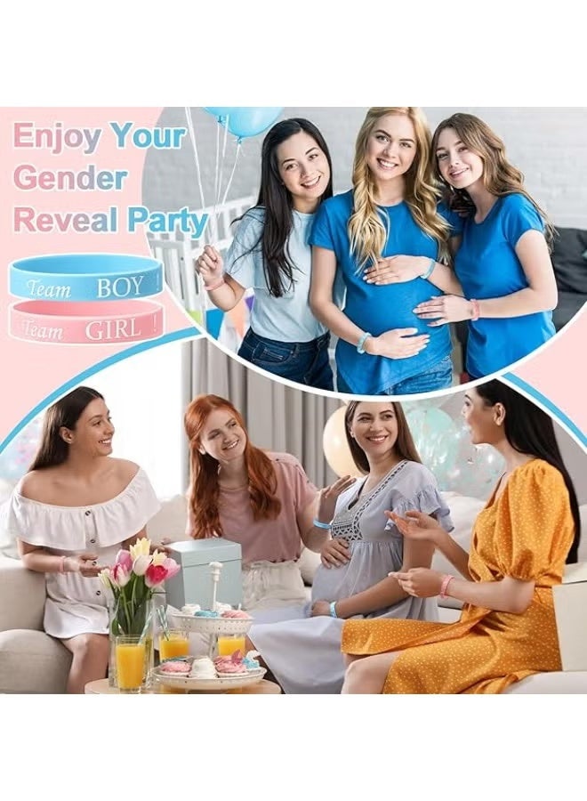 Jamal 20 Pieces Gender Reveal Bracelets, Team Boy Silicone Wristbands And Team Girl Rubber Bracelets For Gender Reveal Ideas Party Supplies Decorations - Image 4