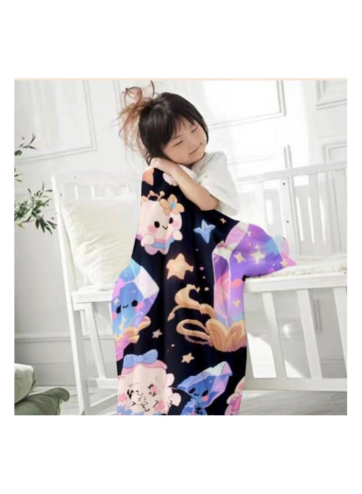 عام بطانية رقيقة من الفانيلا الكرتونية للأطفال أو الطلاب (دافئة ومريحة ومناسبة للنوم والألعاب) 100 سم * 150 سم - 74 - Image 3